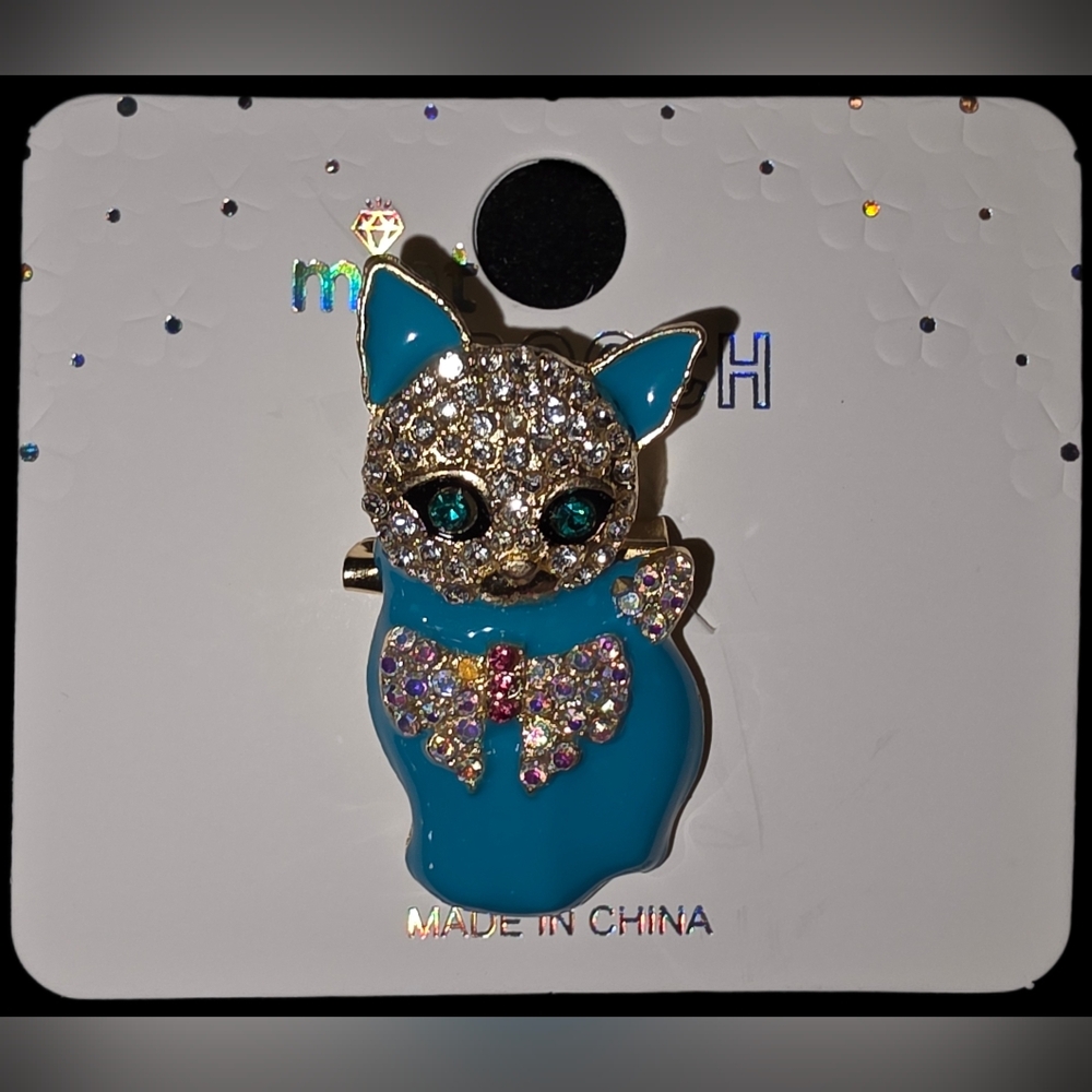 Blue Cat Brooch - Picture 2 of 2